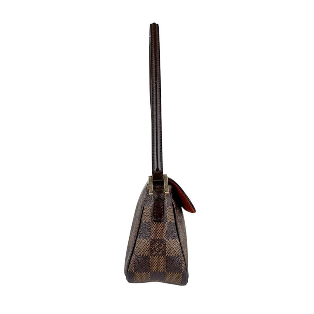 Louis Vuitton Ebene Brown Shoulder Ebene Leather Brown Damier Canvas Bag